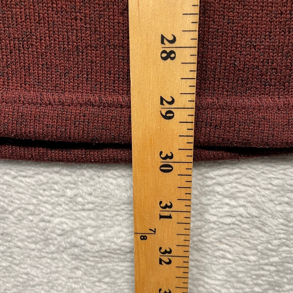 Eddie Bauer Sweater Men Large Burgundy Red Gray Raglan Fleece Lined Crewneck - Picture 6 of 10